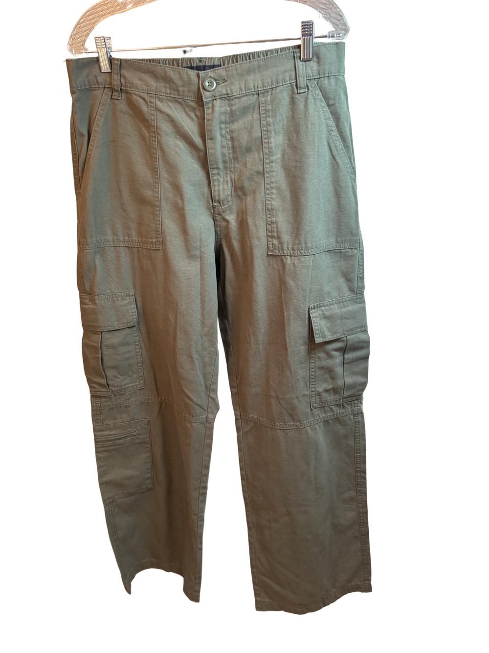 Aeropostale Women’s Large Cotton Y2K Cargo Pants in Olive Green NWt